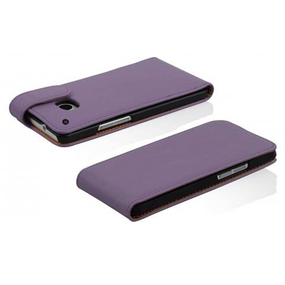 Cadorabo Hülle für HTC ONE MINI M4 Schutzhülle in Lila Flip Handyhülle Case Cover Etui Kunstleder