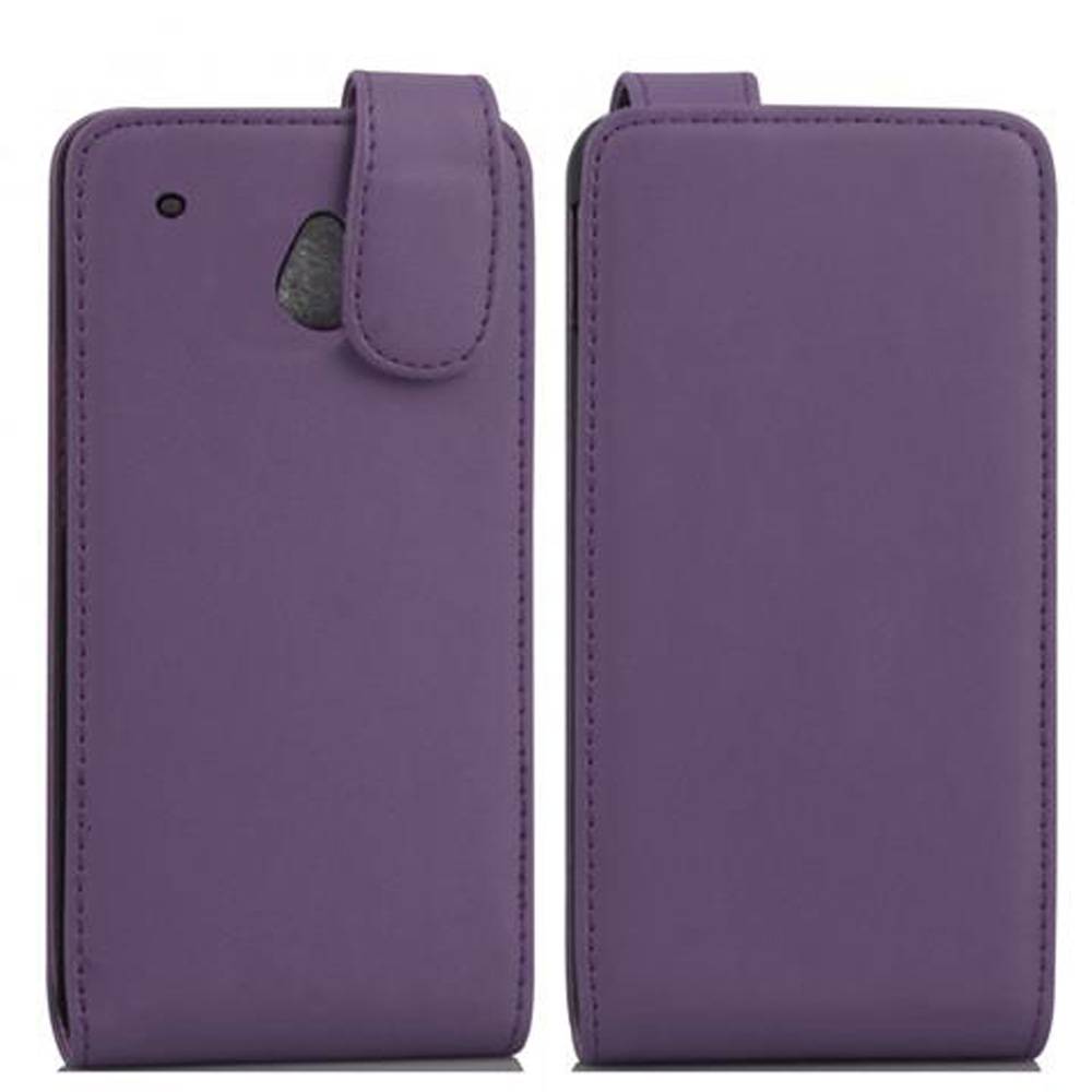Cadorabo Hülle für HTC ONE MINI M4 Schutzhülle in Lila Flip Handyhülle Case Cover Etui Kunstleder