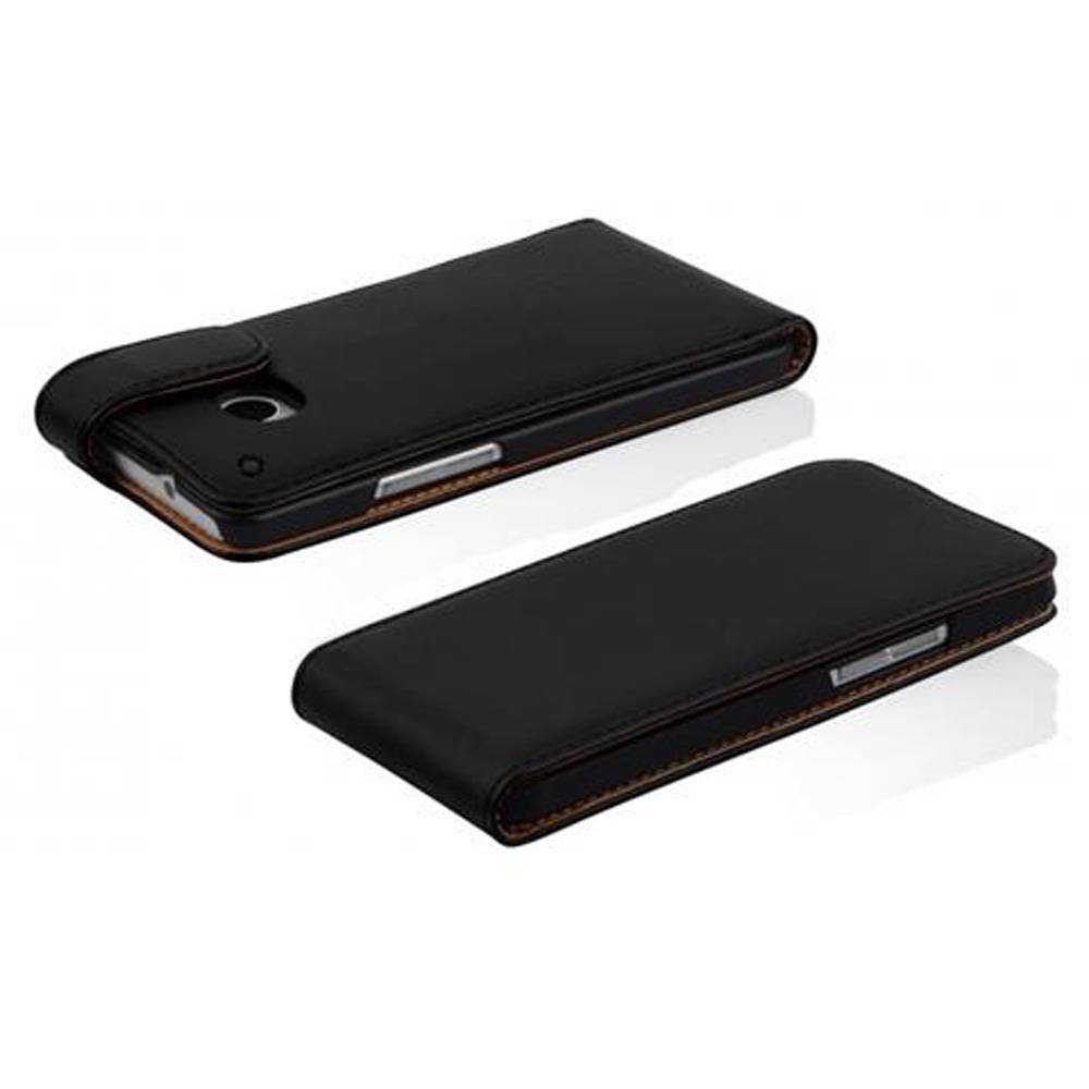 Cadorabo Hülle für HTC ONE MINI M4 Schutzhülle in Schwarz Flip Handyhülle Case Cover Etui Kunstleder
