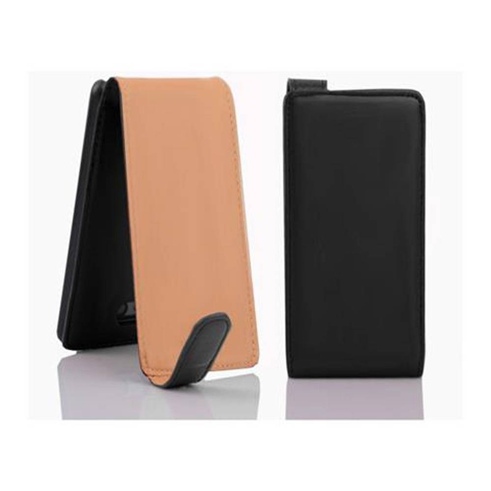 Cadorabo Hülle für Apple iPhone 5C Schutzhülle in Schwarz Flip Handyhülle Case Cover Etui Kunstleder