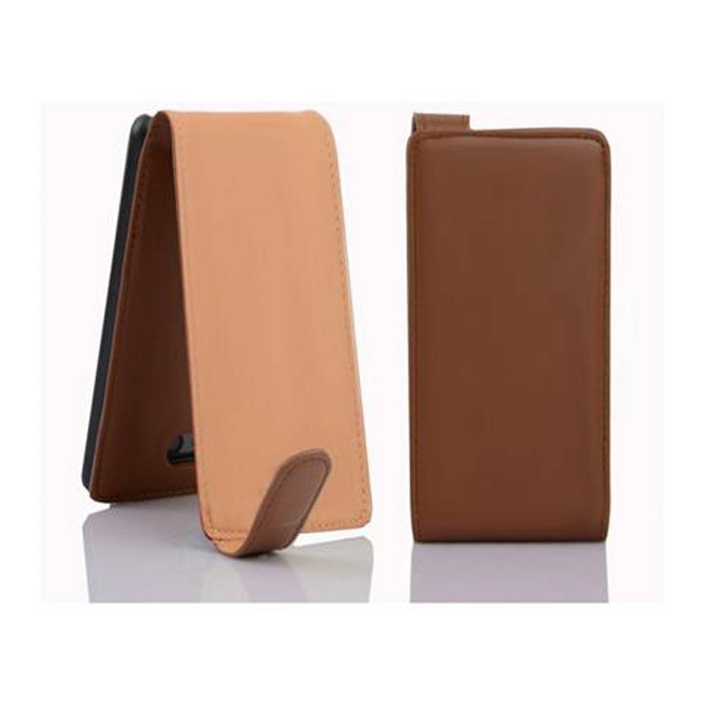 Cadorabo Hülle für Apple iPhone 5C Schutzhülle in Braun Flip Handyhülle Case Cover Etui Kunstleder