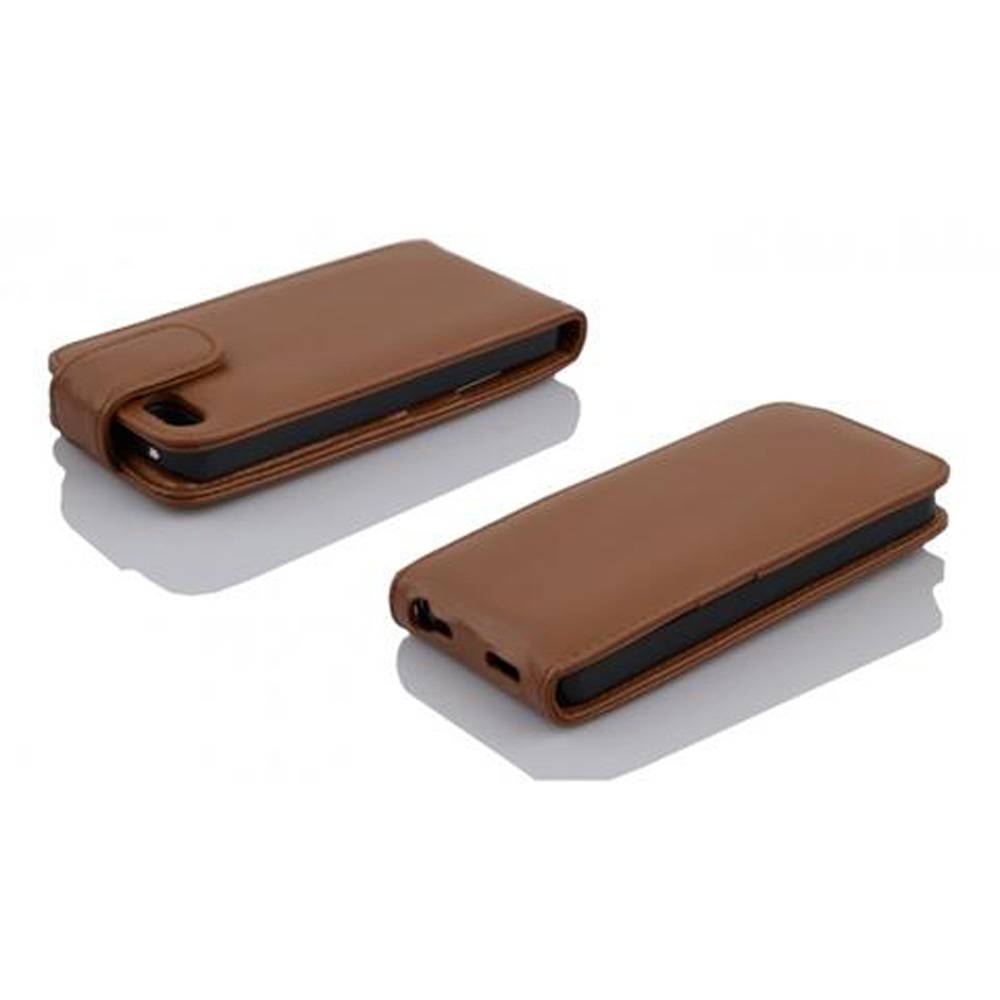 Cadorabo Hülle für Apple iPhone 5C Schutzhülle in Braun Flip Handyhülle Case Cover Etui Kunstleder