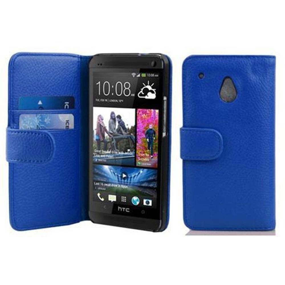 Cadorabo Schutzhülle für HTC ONE M4 MINI Hülle in Blau Handyhülle Etui Case Backcover Kunstleder Tasche