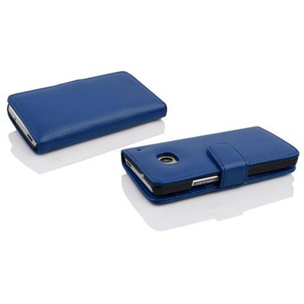 Cadorabo Schutzhülle für HTC ONE M4 MINI Hülle in Blau Handyhülle Etui Case Backcover Kunstleder Tasche