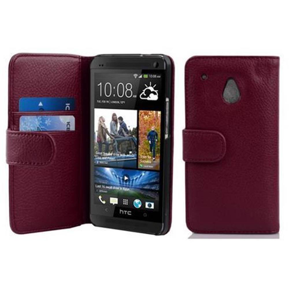 Cadorabo Schutzhülle für HTC ONE M4 MINI Hülle in Lila Handyhülle Etui Case Backcover Kunstleder Tasche