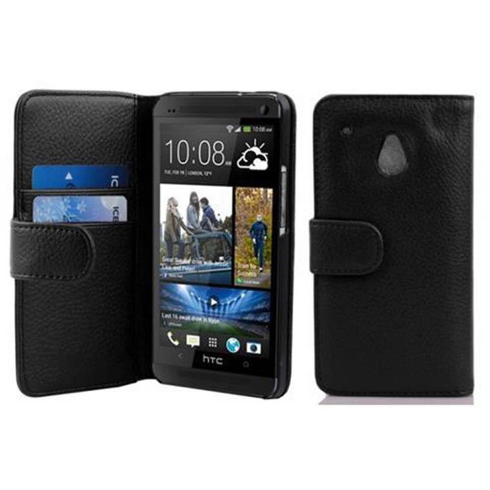 Cadorabo Schutzhülle für HTC ONE M4 MINI Hülle in Schwarz Handyhülle Etui Case Backcover Kunstleder Tasche