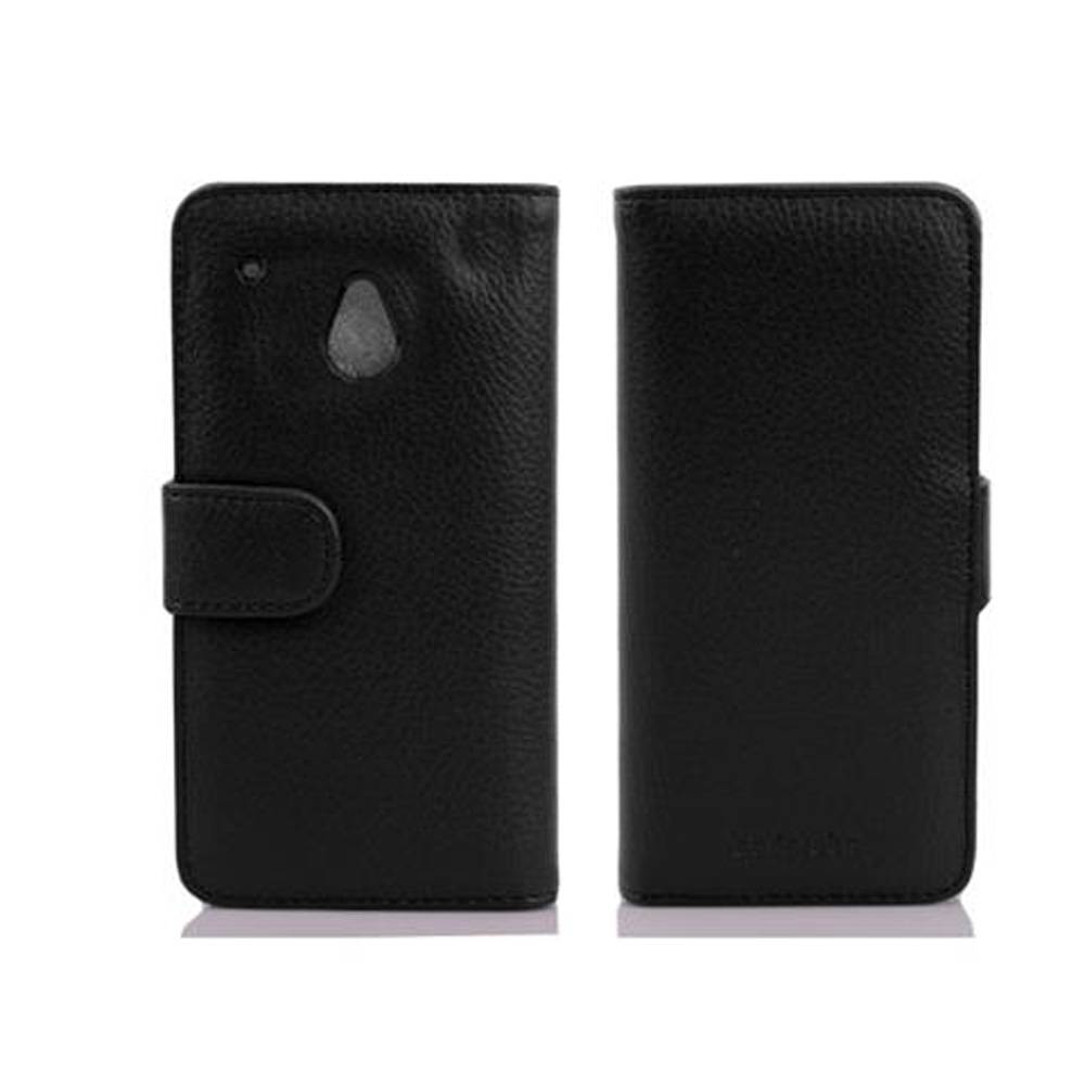Cadorabo Schutzhülle für HTC ONE M4 MINI Hülle in Schwarz Handyhülle Etui Case Backcover Kunstleder Tasche
