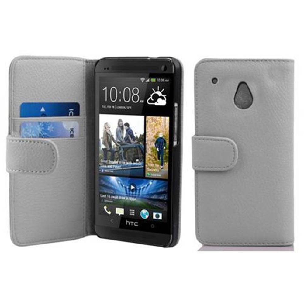 Cadorabo Schutzhülle für HTC ONE M4 MINI Hülle in Weiß Handyhülle Etui Case Backcover Kunstleder Tasche