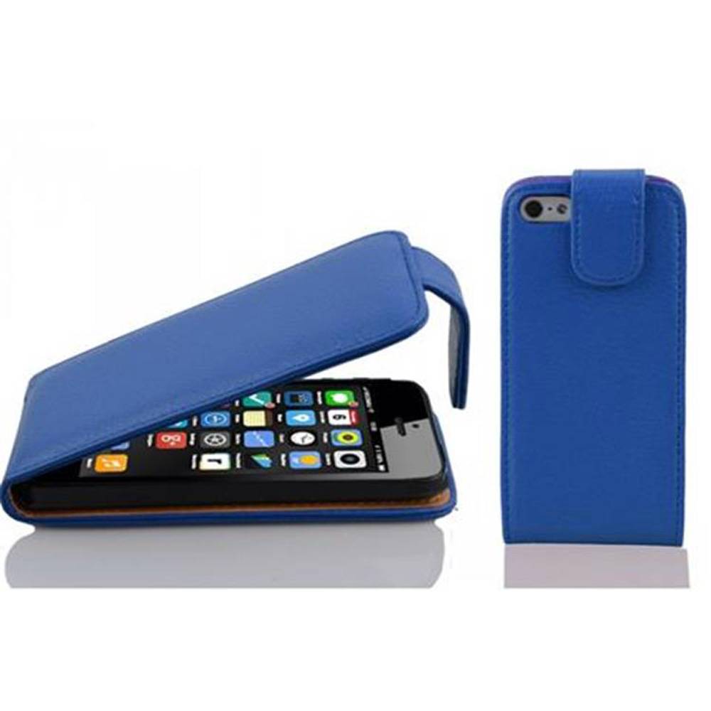 Cadorabo Schutzhülle für Apple iPhone 5C Hülle in Blau Flip Etui Handyhülle Case Cover Kunstleder