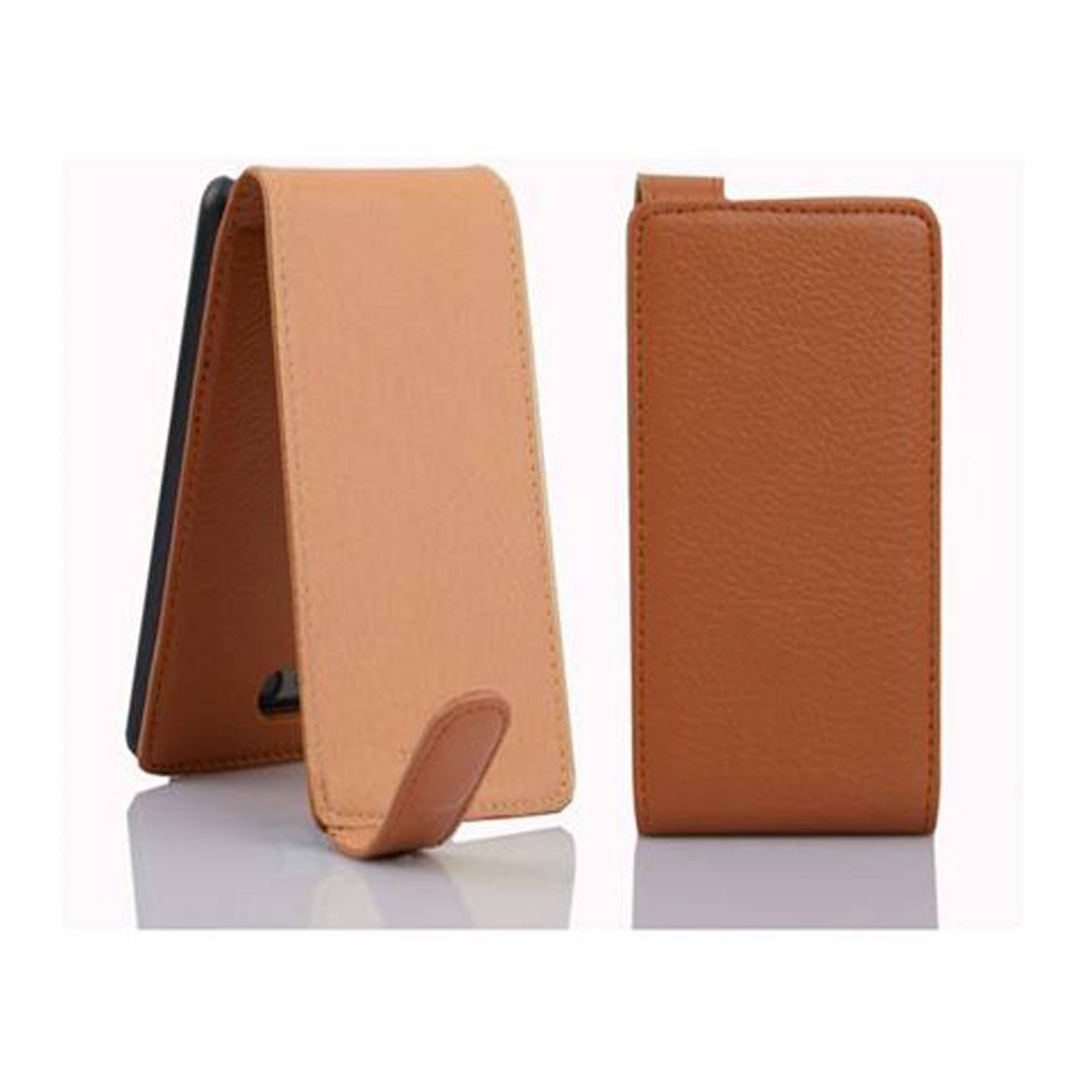 Cadorabo Schutzhülle für Apple iPhone 5C Hülle in Braun Flip Etui Handyhülle Case Cover Kunstleder