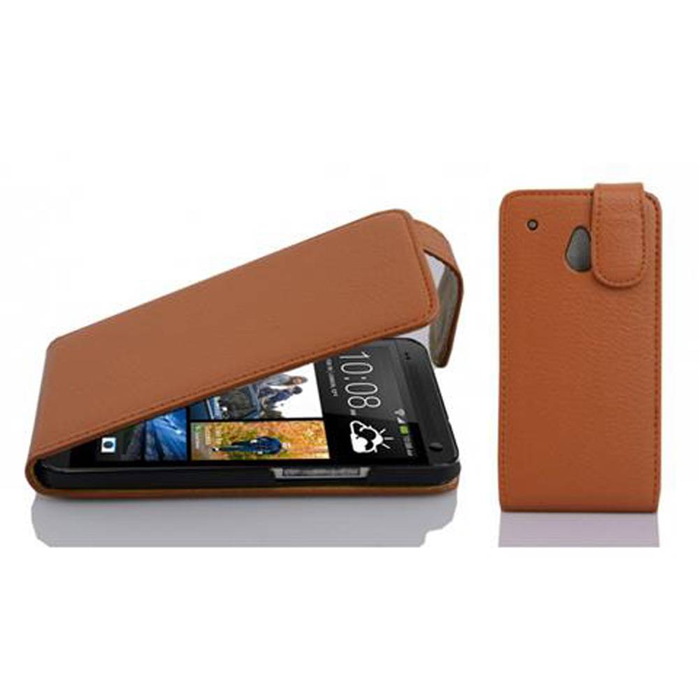 Cadorabo Schutzhülle für HTC ONE M4 MINI Hülle in Braun Flip Etui Handyhülle Case Cover Kunstleder