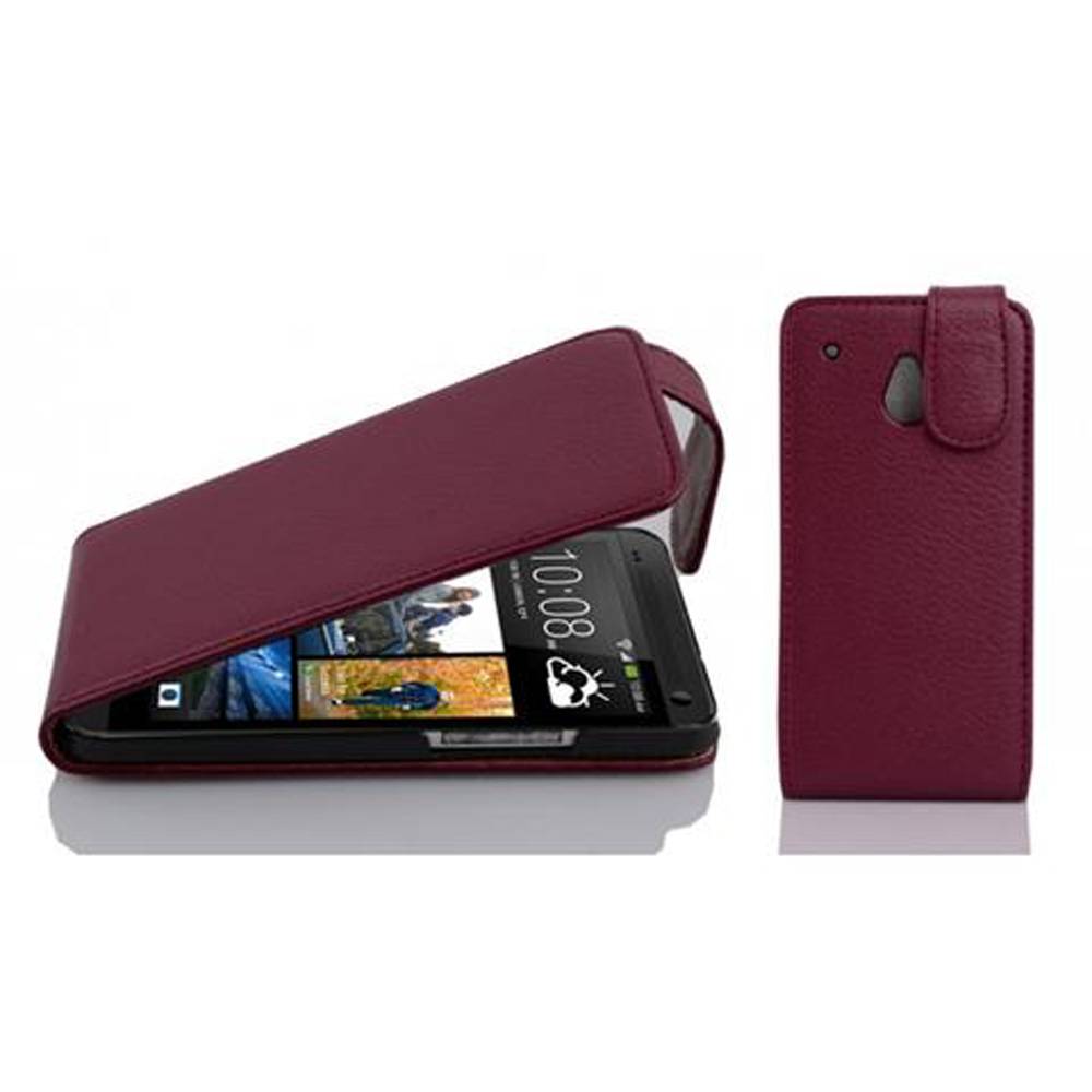 Cadorabo Schutzhülle für HTC ONE M4 MINI Hülle in Lila Flip Etui Handyhülle Case Cover Kunstleder