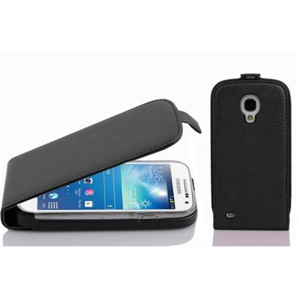 Cadorabo Schutzhülle für Samsung Galaxy S4 MINI Hülle in Schwarz Flip Etui Handyhülle Case Cover Kunstleder