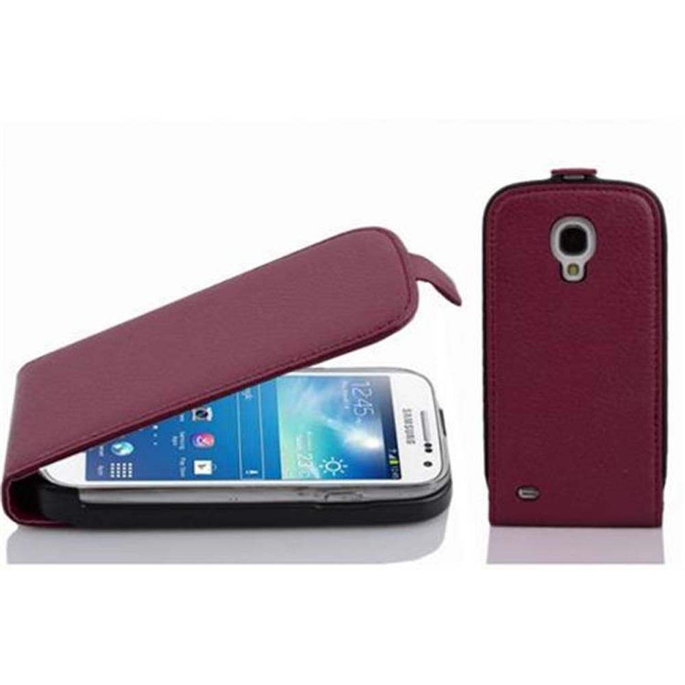 Cadorabo Schutzhülle für Samsung Galaxy S4 MINI Hülle in Lila Flip Etui Handyhülle Case Cover Kunstleder