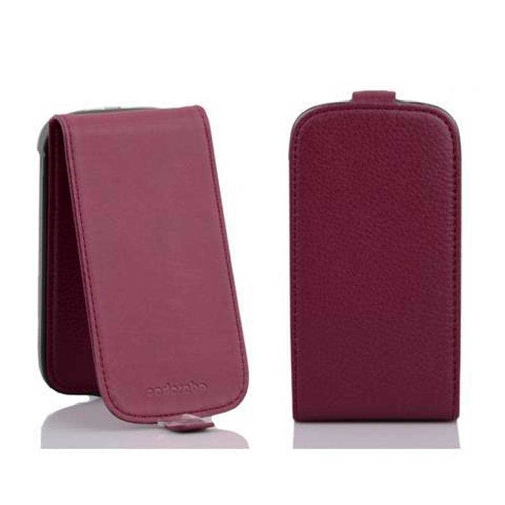 Cadorabo Schutzhülle für Samsung Galaxy S4 MINI Hülle in Lila Flip Etui Handyhülle Case Cover Kunstleder