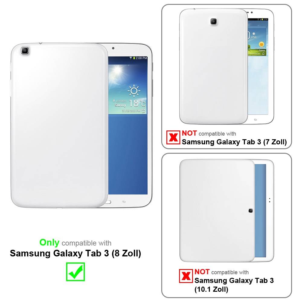 Cadorabo 2x Schutzfolie für Samsung Galaxy TAB 3 8,0" Zoll 2 Display-Schutzfolie Weiß matt Anti-Reflex-Schutzfolien