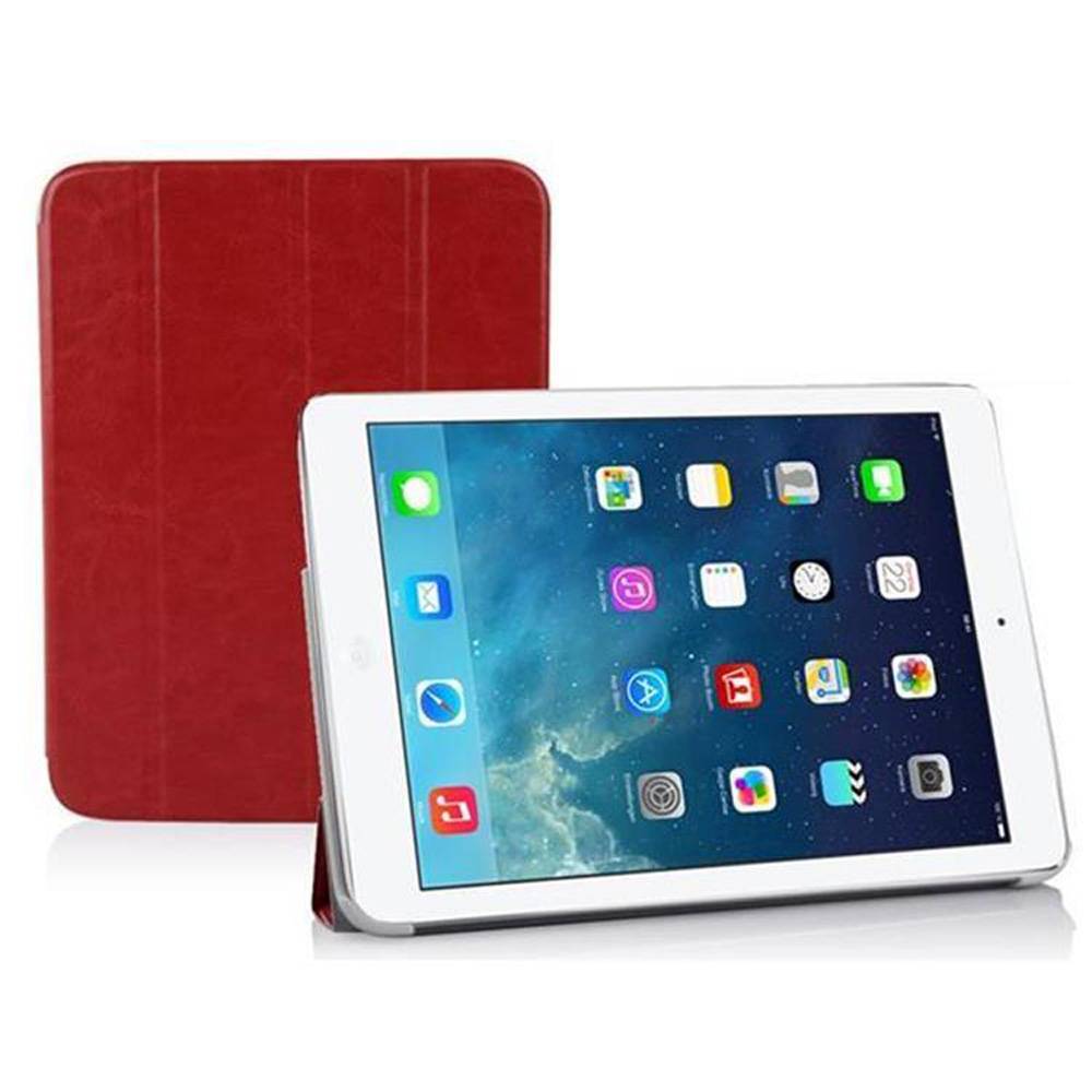 Cadorabo Hülle für Apple iPad AIR 2 2014 / AIR 2013 Tablet Hülle in Rot Cover Case Etui Tasche Schutzhülle Auto Wake Up