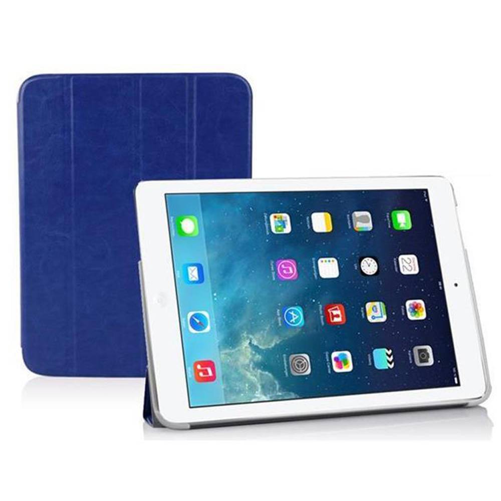Cadorabo Hülle für Apple iPad AIR 2 2014 / AIR 2013 Tablet Hülle in Blau Cover Case Etui Tasche Schutzhülle Auto Wake Up