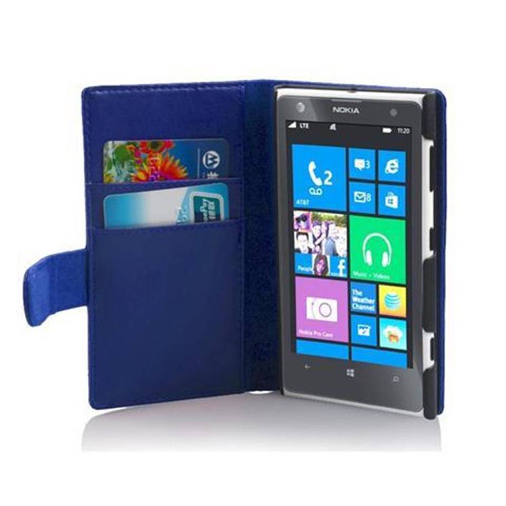 Cadorabo Hülle für Nokia Lumia 1020 Schutz Hülle in Blau Handy Schutzhülle Book Case Etui Cover
