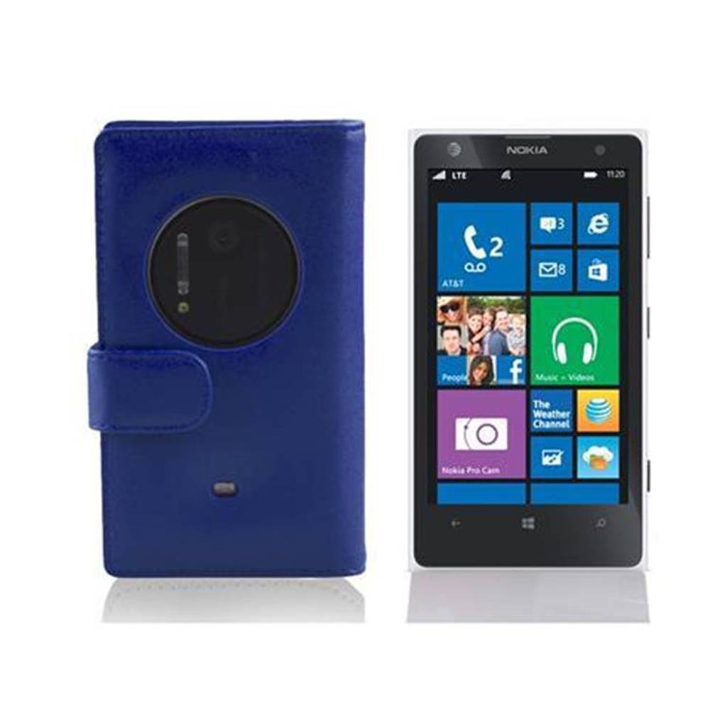 Cadorabo Hülle für Nokia Lumia 1020 Schutz Hülle in Blau Handy Schutzhülle Book Case Etui Cover