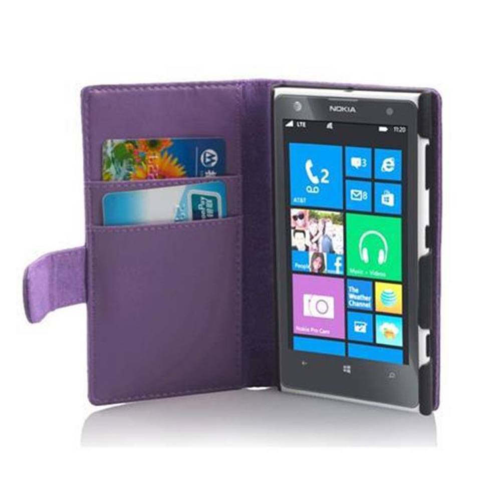 Cadorabo Hülle für Nokia Lumia 1020 Schutz Hülle in Lila Handy Schutzhülle Book Case Etui Cover
