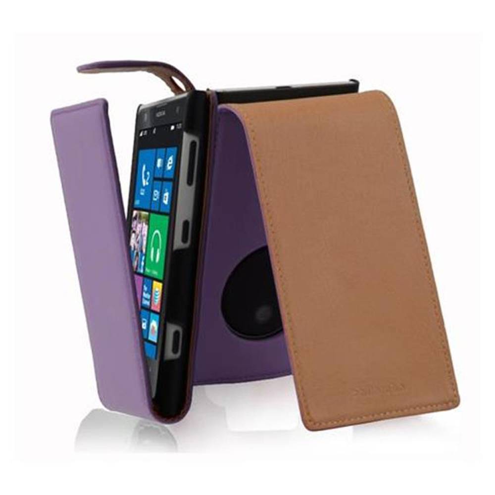 Cadorabo Hülle für Nokia Lumia 1020 Schutzhülle in Lila Flip Handyhülle Case Cover Etui Kunstleder