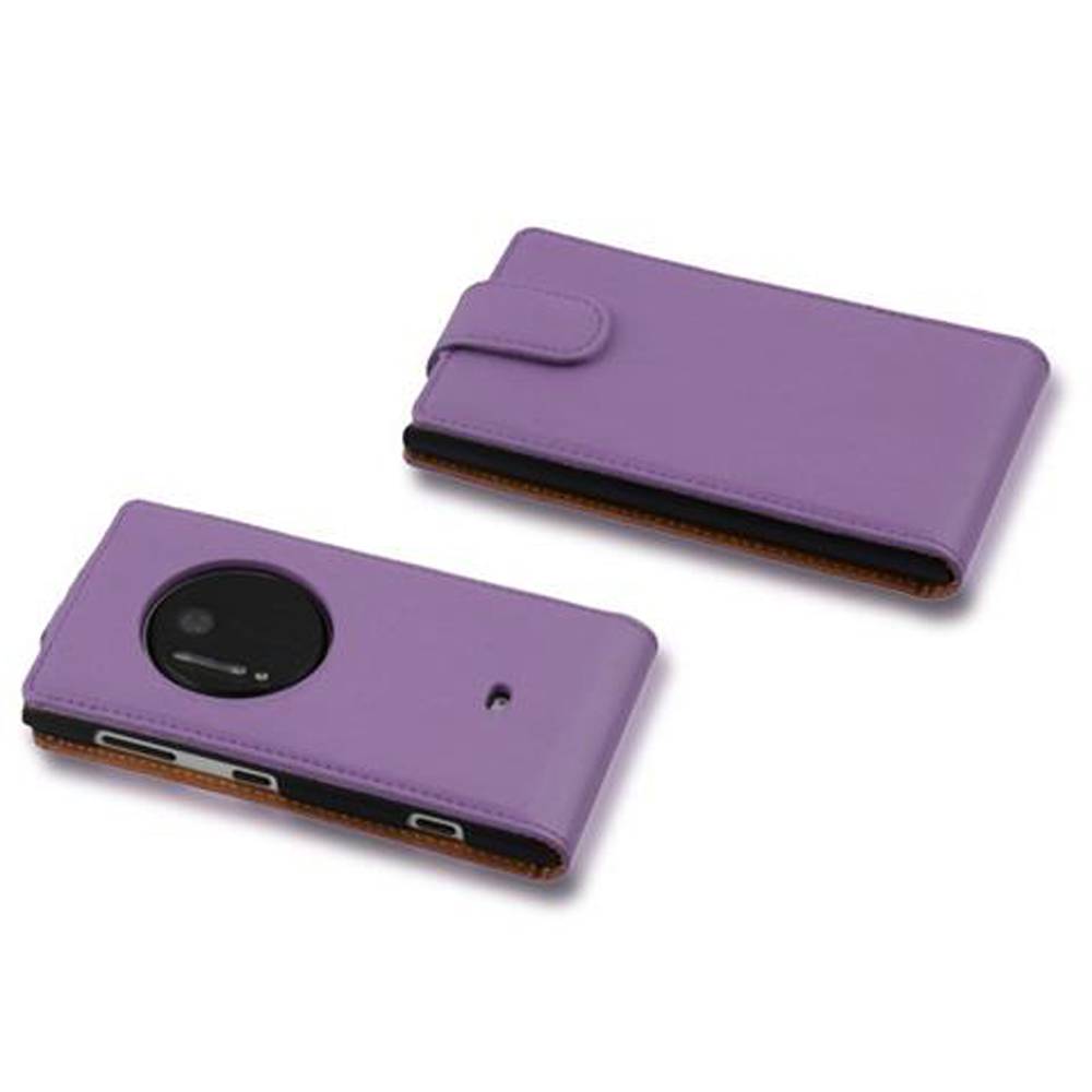 Cadorabo Hülle für Nokia Lumia 1020 Schutzhülle in Lila Flip Handyhülle Case Cover Etui Kunstleder