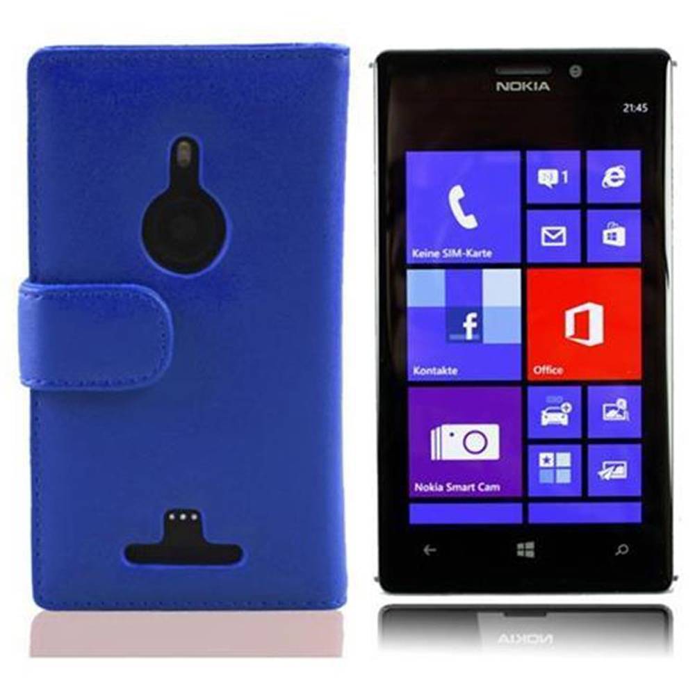 Cadorabo Hülle für Nokia Lumia 925 Schutz Hülle in Blau Handy Schutzhülle Book Case Etui Cover