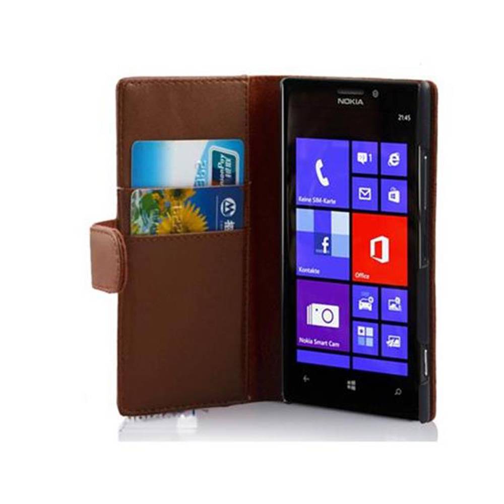Cadorabo Hülle für Nokia Lumia 925 Schutz Hülle in Braun Handy Schutzhülle Book Case Etui Cover