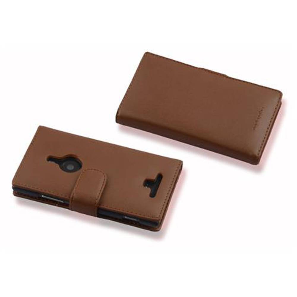 Cadorabo Hülle für Nokia Lumia 925 Schutz Hülle in Braun Handy Schutzhülle Book Case Etui Cover