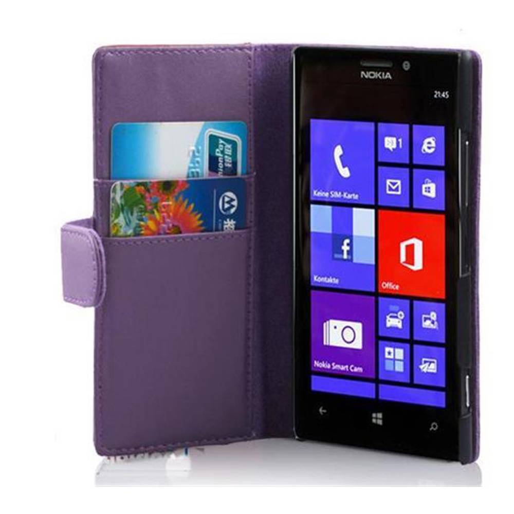 Cadorabo Hülle für Nokia Lumia 925 Schutz Hülle in Lila Handy Schutzhülle Book Case Etui Cover