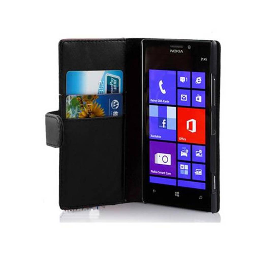 Cadorabo Hülle für Nokia Lumia 925 Schutz Hülle in Schwarz Handy Schutzhülle Book Case Etui Cover