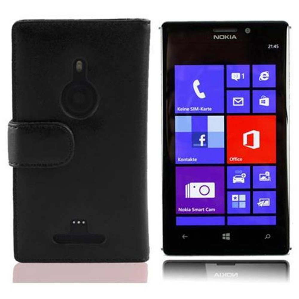 Cadorabo Hülle für Nokia Lumia 925 Schutz Hülle in Schwarz Handy Schutzhülle Book Case Etui Cover