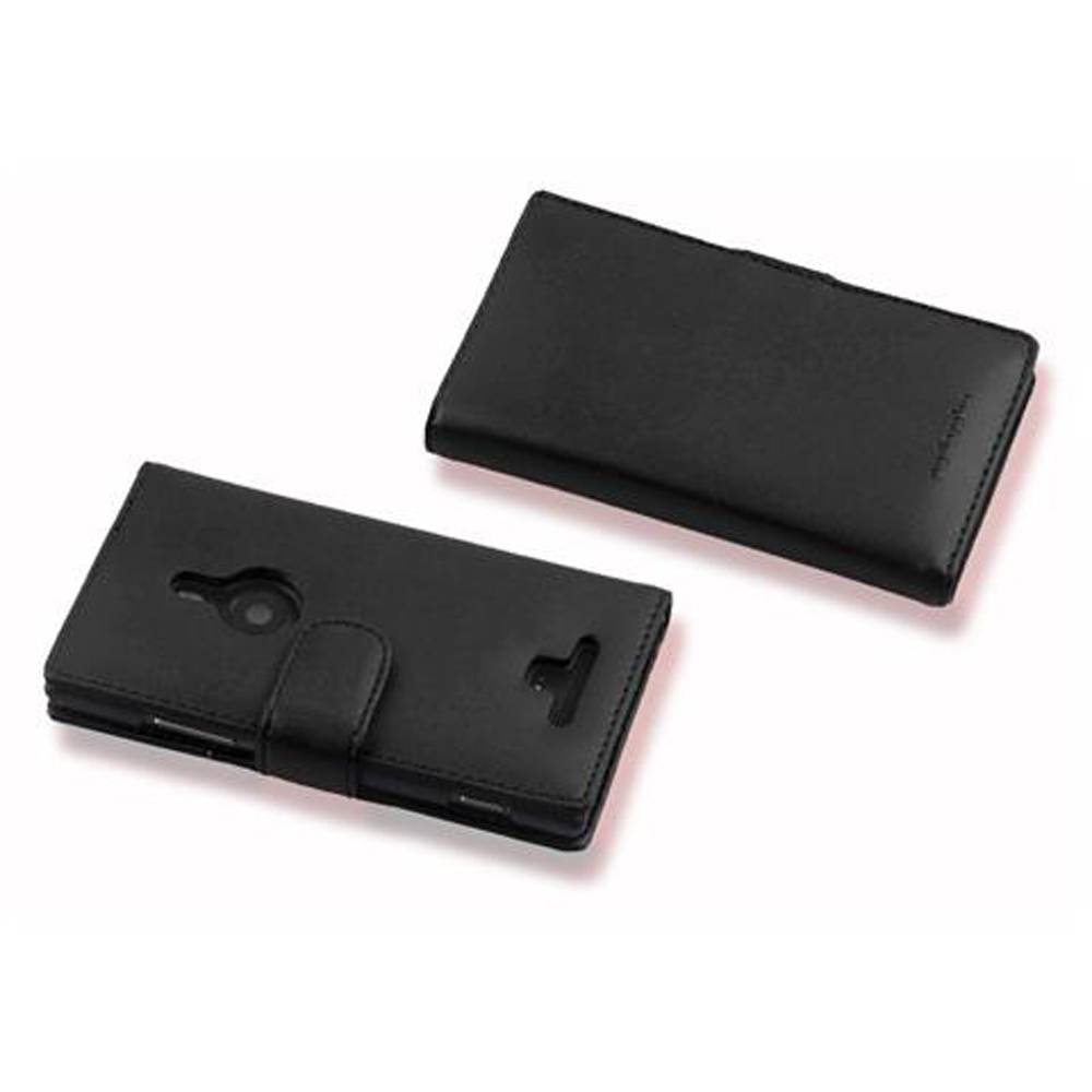 Cadorabo Hülle für Nokia Lumia 925 Schutz Hülle in Schwarz Handy Schutzhülle Book Case Etui Cover