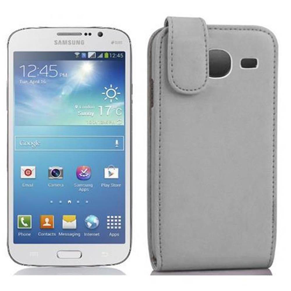 Cadorabo Hülle für Samsung Galaxy MEGA 5.8 Schutzhülle in Weiß Flip Handyhülle Case Cover Etui Kunstleder