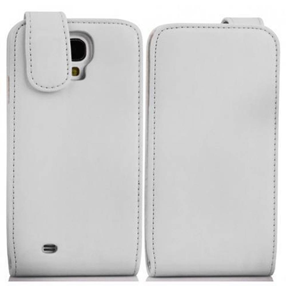 Cadorabo Hülle für Samsung Galaxy MEGA 6.3 Schutzhülle in Weiß Flip Handyhülle Case Cover Etui Kunstleder