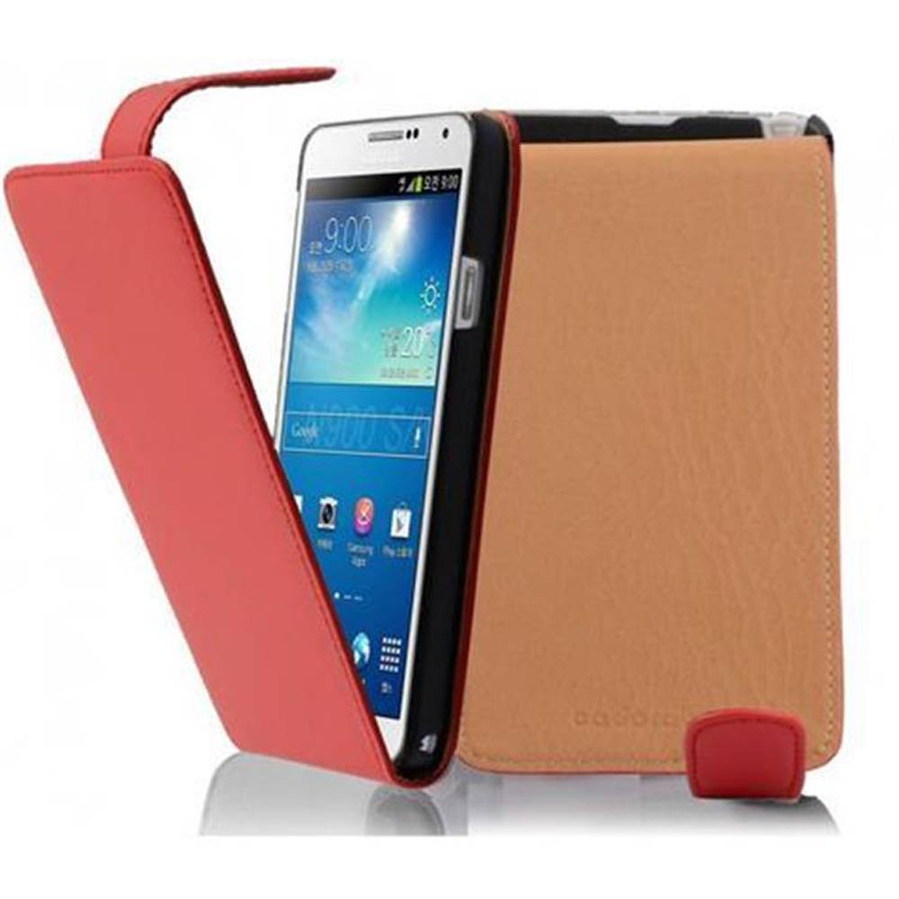 Cadorabo Hülle für Samsung Galaxy NOTE 3 Schutzhülle in Rot Flip Handyhülle Case Cover Etui Kunstleder