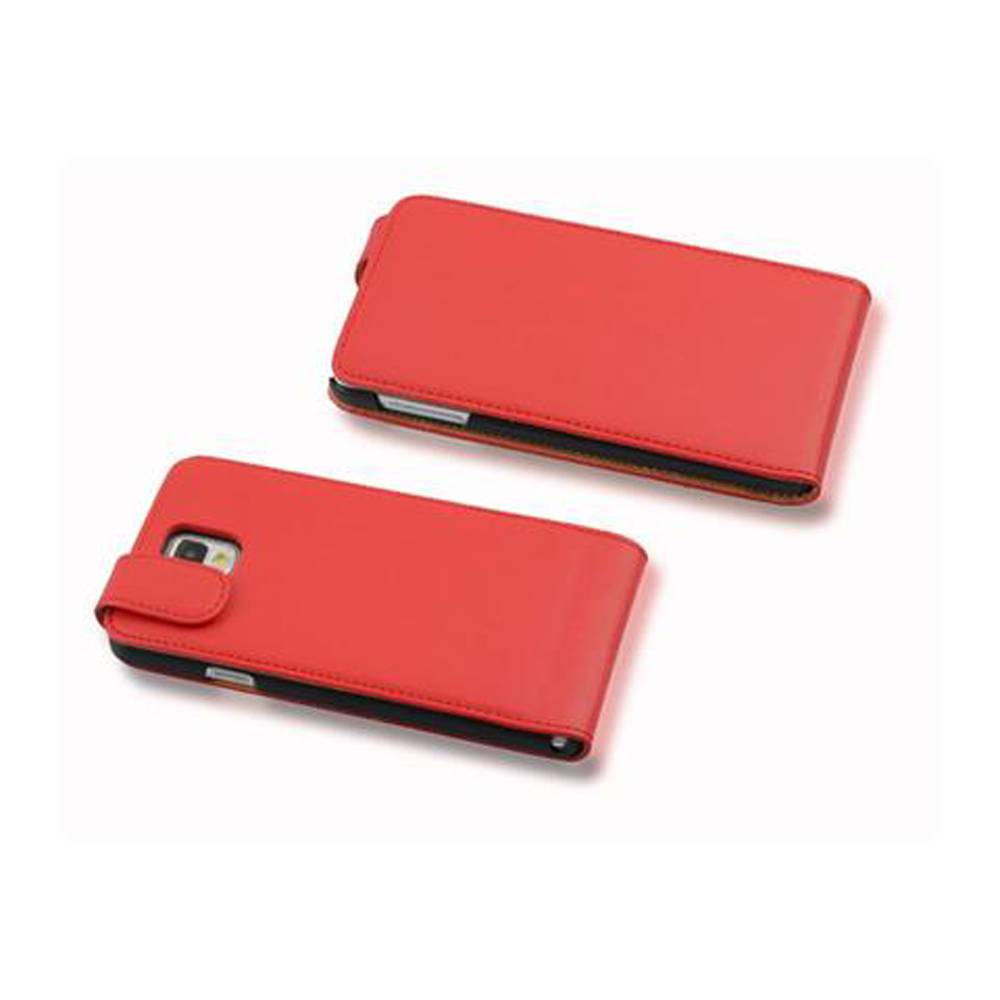 Cadorabo Hülle für Samsung Galaxy NOTE 3 Schutzhülle in Rot Flip Handyhülle Case Cover Etui Kunstleder