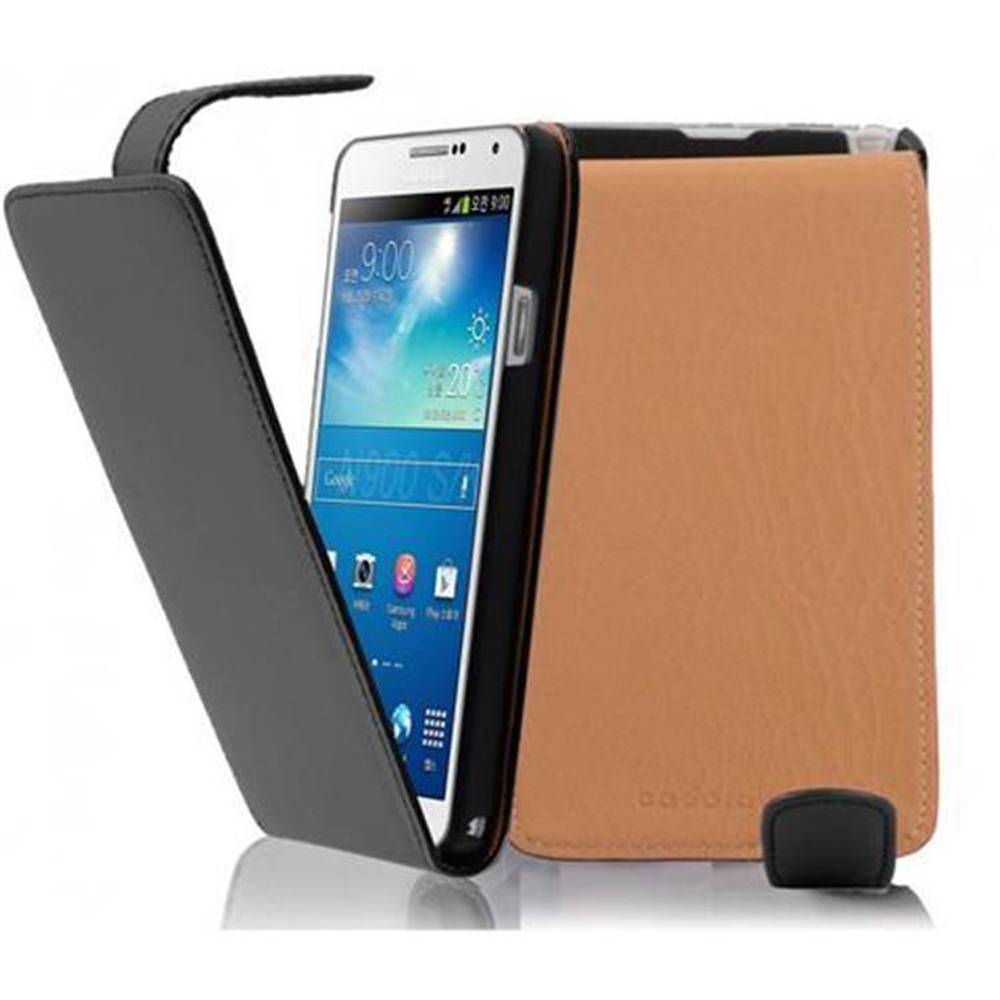 Cadorabo Hülle für Samsung Galaxy NOTE 3 Schutzhülle in Schwarz Flip Handyhülle Case Cover Etui Kunstleder