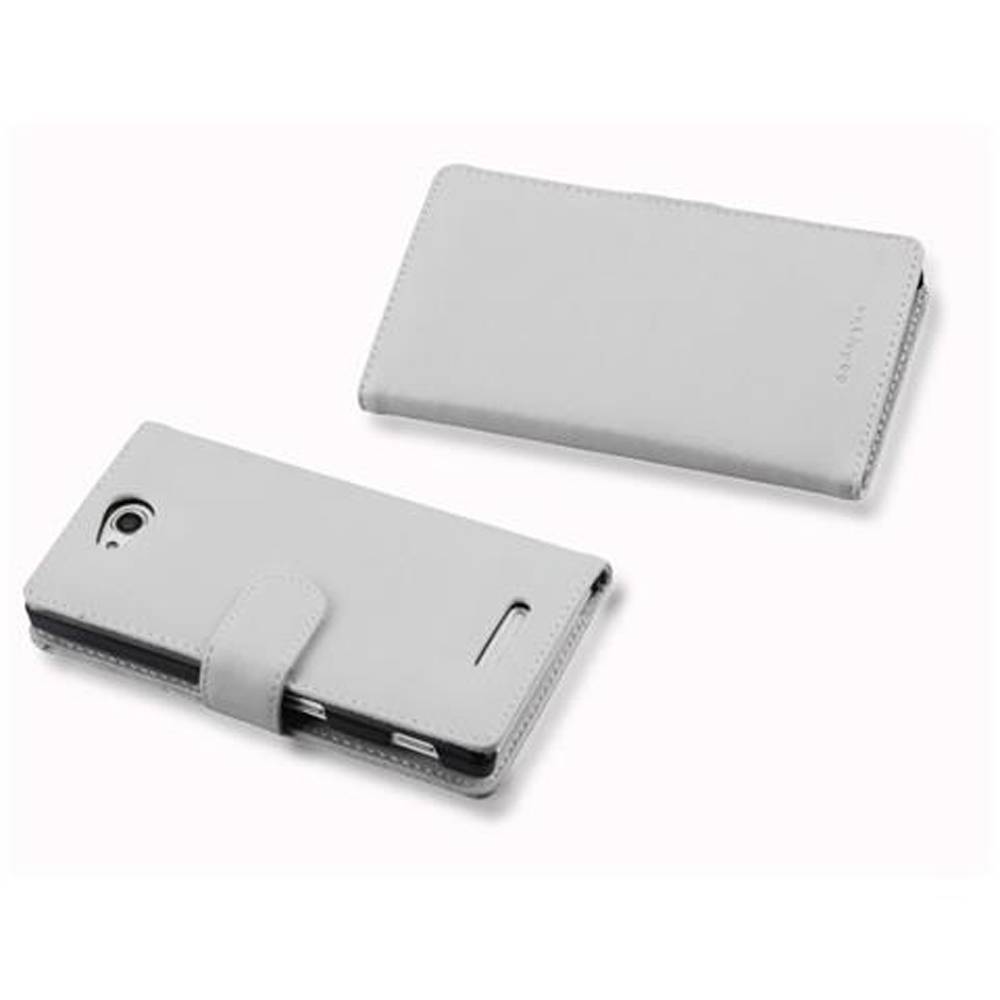 Cadorabo Hülle für Sony Xperia C Schutz Hülle in Weiß Handy Schutzhülle Book Case Etui Cover