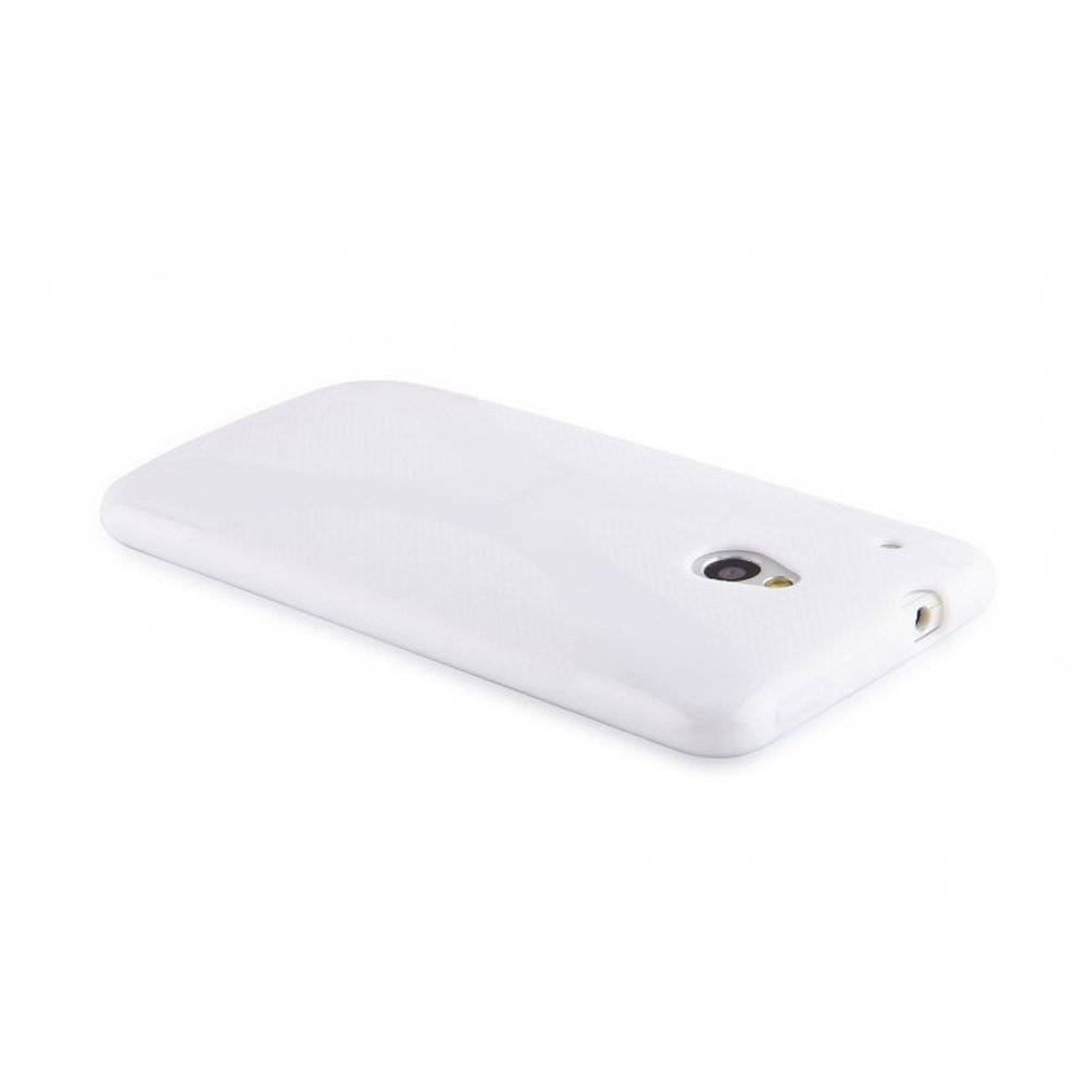 Cadorabo Hülle für HTC ONE M4 MINI (1.Gen.) Hülle in MAGNESIUM WEIß - Handyhülle im X-Line TPU Silikon - Silikonhülle Schutzhülle Ultra Slim So