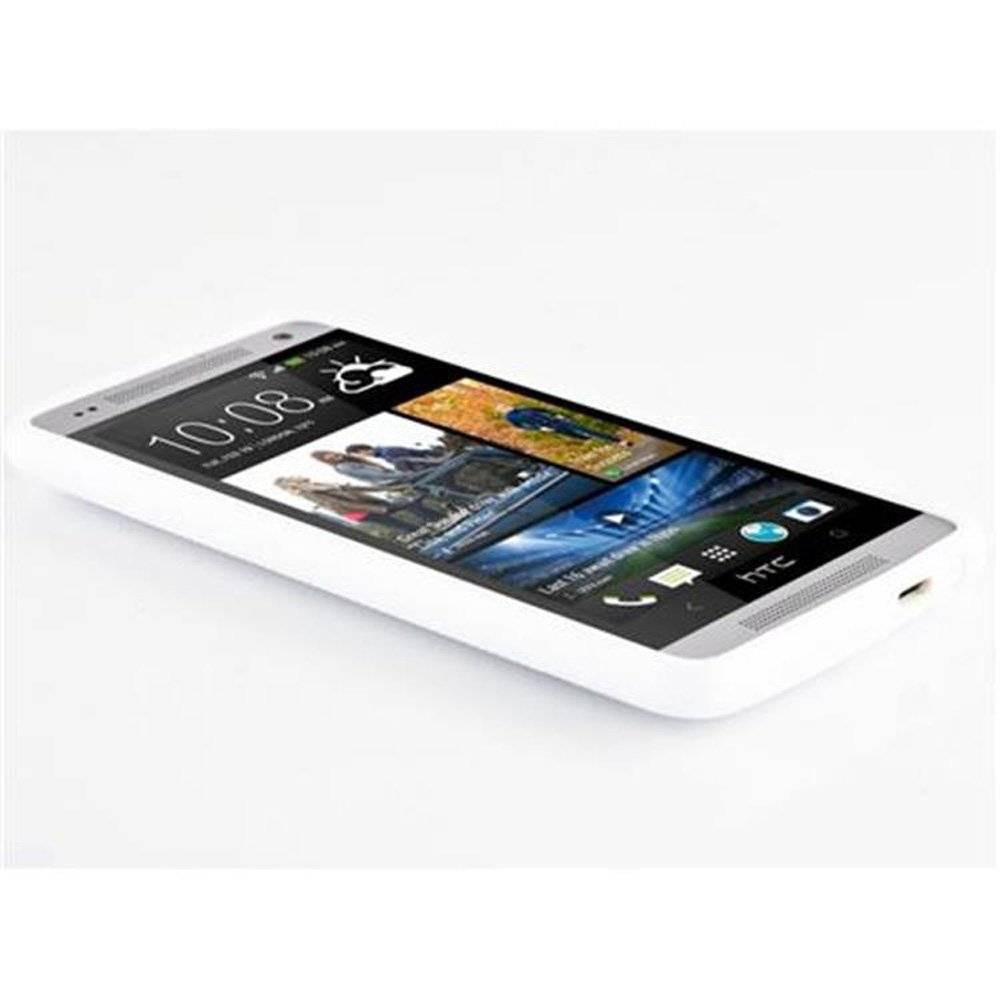 Cadorabo Hülle für HTC ONE M4 MINI (1.Gen.) Hülle in MAGNESIUM WEIß - Handyhülle im X-Line TPU Silikon - Silikonhülle Schutzhülle Ultra Slim So