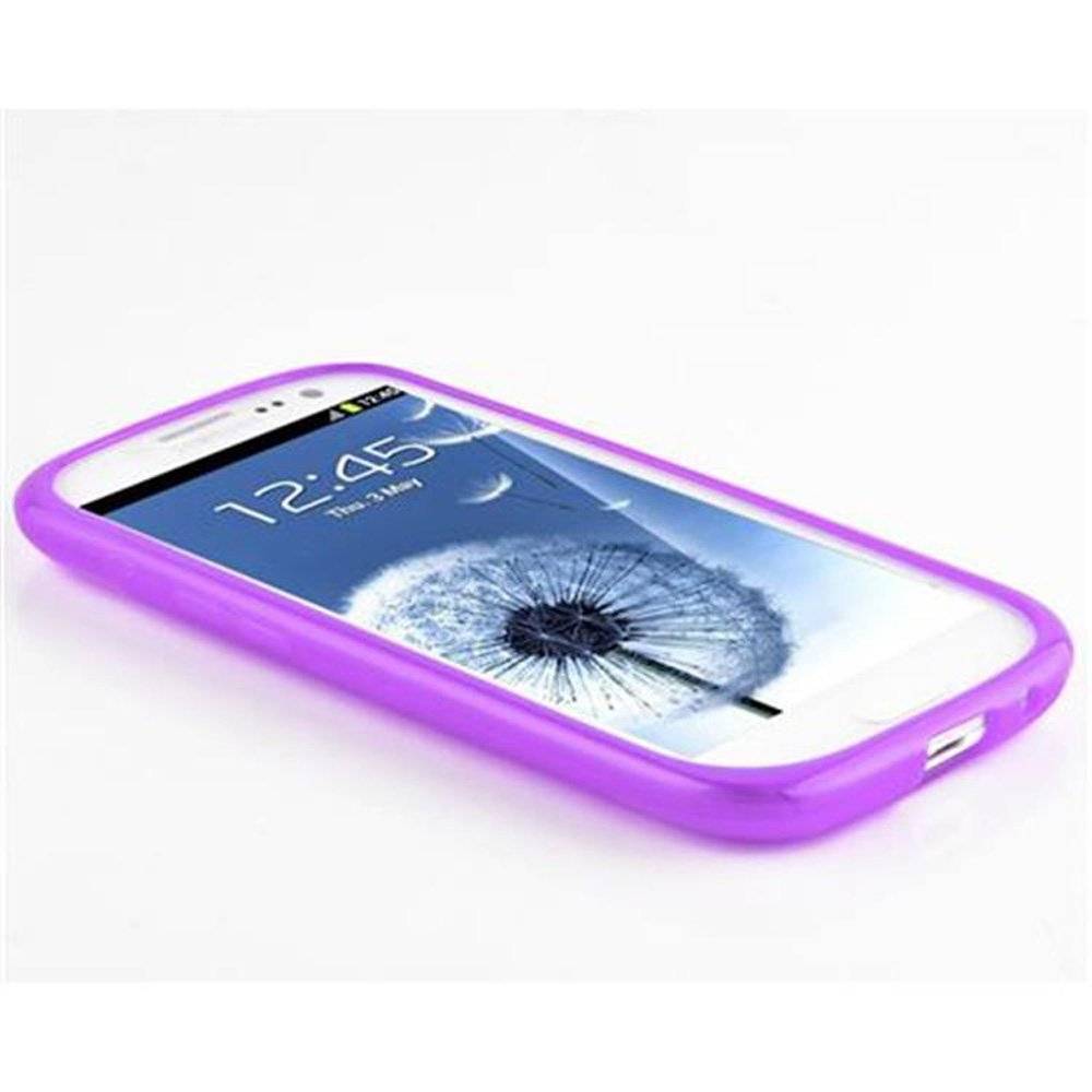 Cadorabo Hülle für Samsung Galaxy S3 / S3 NEO Hülle in FLIEDER VIOLETT - Handyhülle im X-Line TPU Silikon - Silikonhülle Schutzhülle Ultra Slim