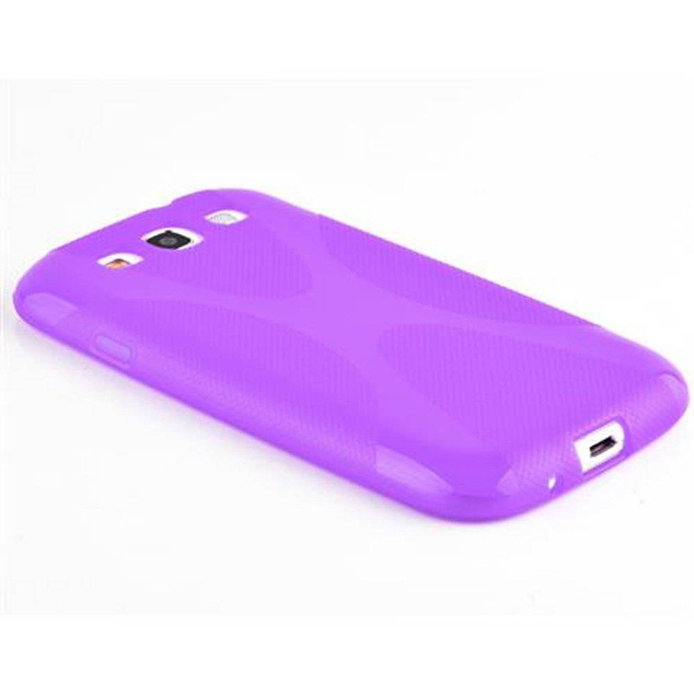 Cadorabo Hülle für Samsung Galaxy S3 / S3 NEO Hülle in FLIEDER VIOLETT - Handyhülle im X-Line TPU Silikon - Silikonhülle Schutzhülle Ultra Slim