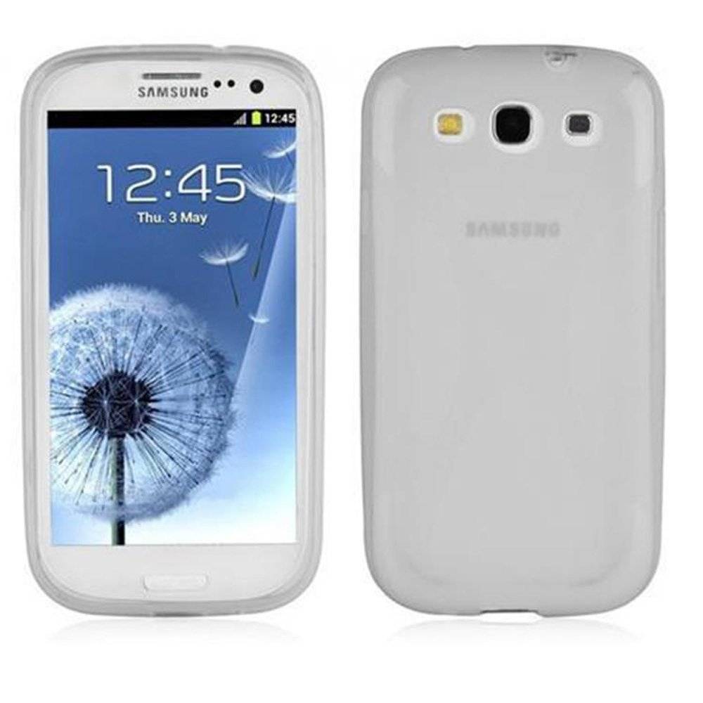 Cadorabo Hülle für Samsung Galaxy S3 / S3 NEO Hülle in HALB TRANSPARENT - Handyhülle im X-Line TPU Silikon - Silikonhülle Schutzhülle Ultra Slim