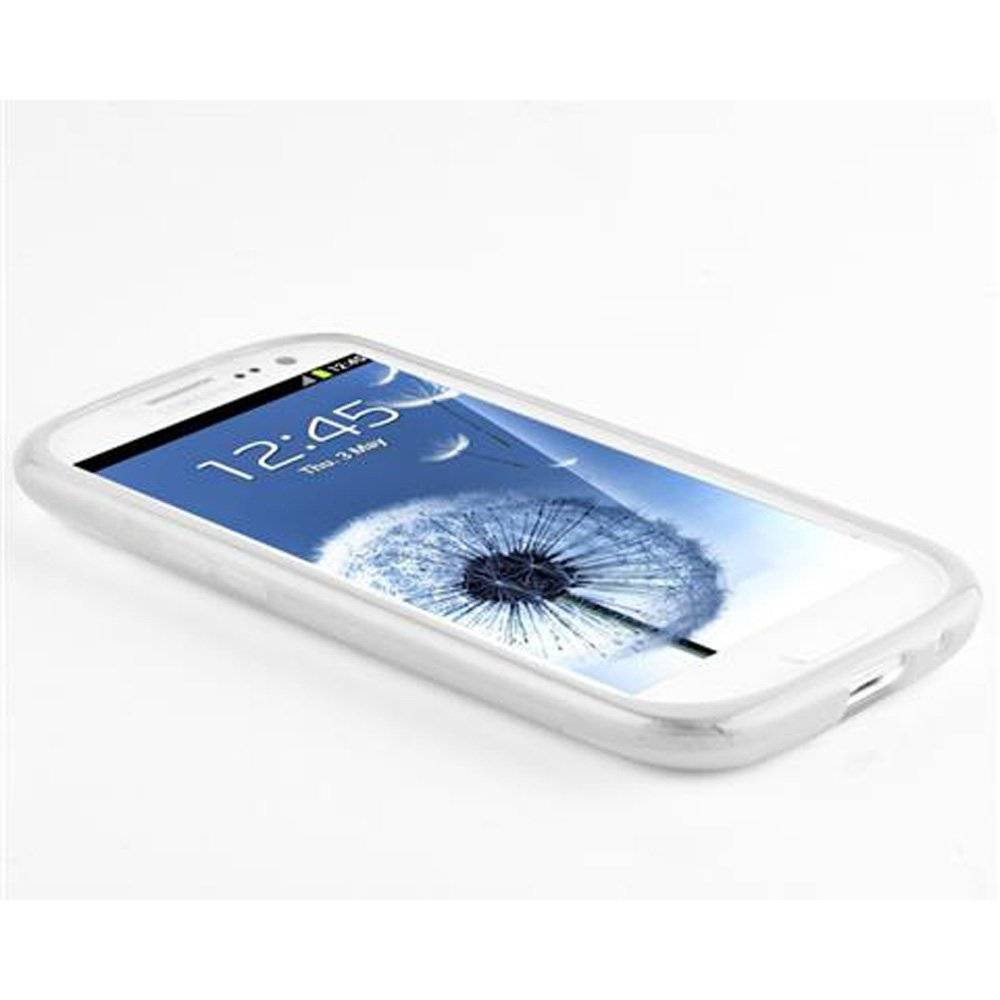 Cadorabo Hülle für Samsung Galaxy S3 / S3 NEO Hülle in HALB TRANSPARENT - Handyhülle im X-Line TPU Silikon - Silikonhülle Schutzhülle Ultra Slim