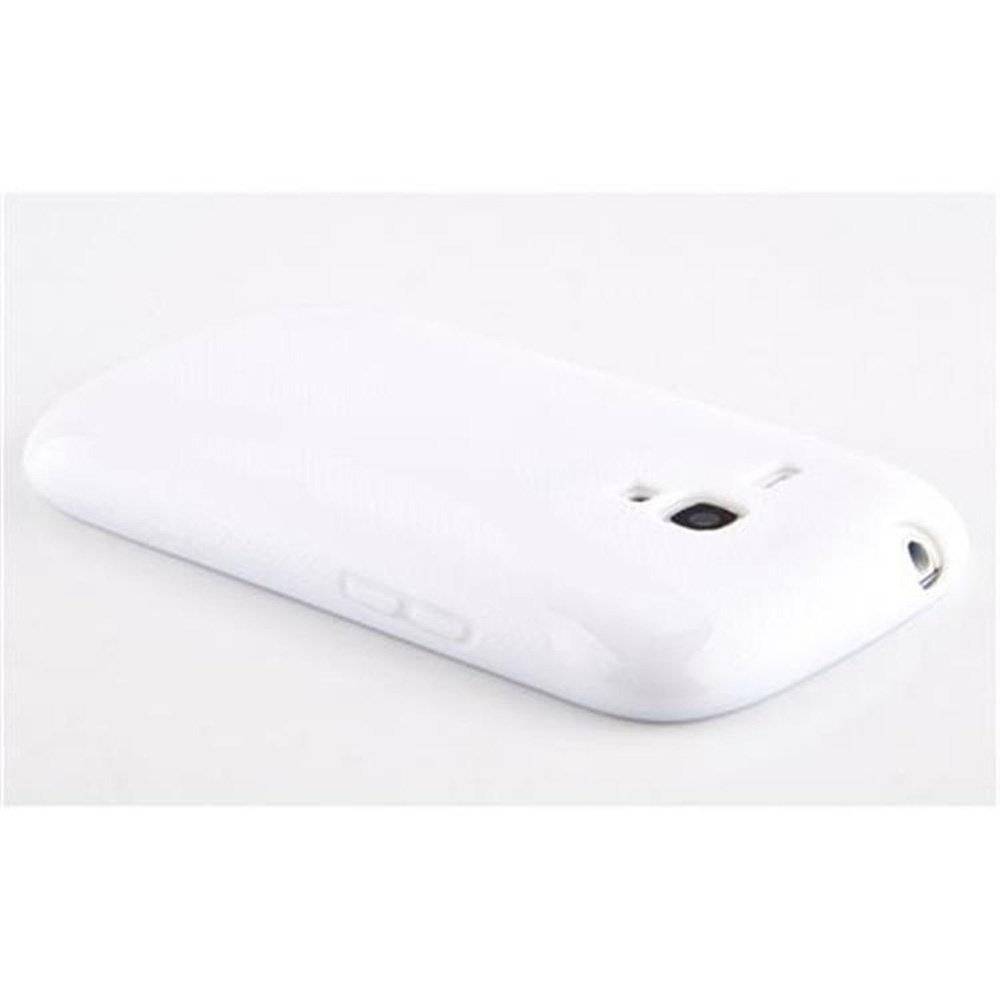 Cadorabo Hülle für Samsung Galaxy S3 MINI Hülle in MAGNESIUM WEIß - Handyhülle im X-Line TPU Silikon - Silikonhülle Schutzhülle Ultra Slim Soft