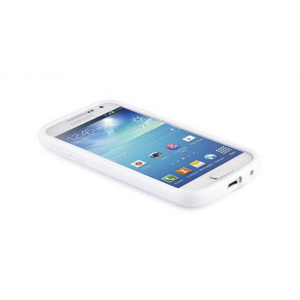 Cadorabo Hülle für Samsung Galaxy S4 MINI Hülle in MAGNESIUM WEIß - Handyhülle im X-Line TPU Silikon - Silikonhülle Schutzhülle Ultra Slim Soft