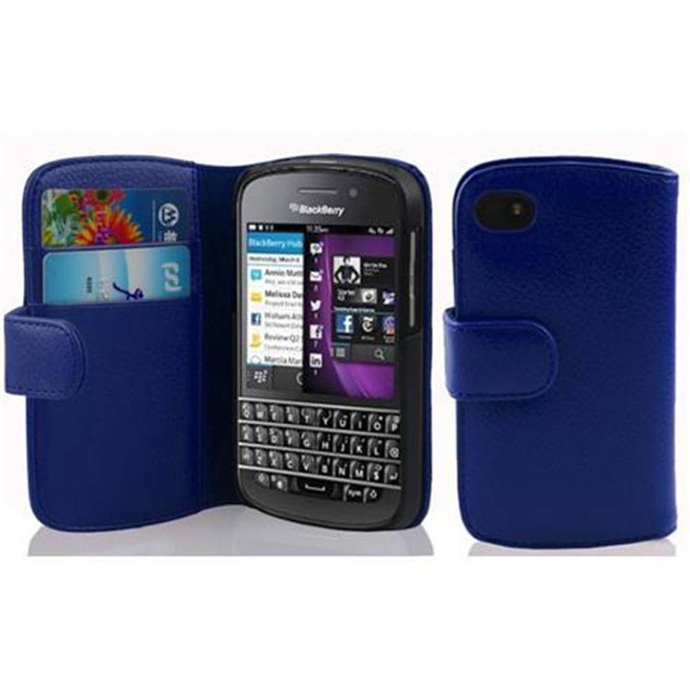 Cadorabo Schutzhülle für Blackberry Q10 Hülle in Blau Handyhülle Etui Case Backcover Kunstleder Tasche