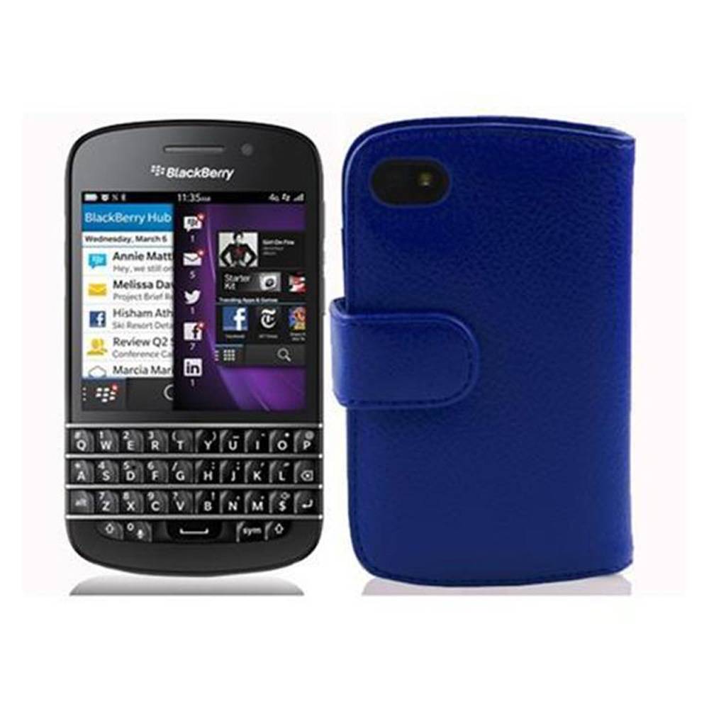 Cadorabo Schutzhülle für Blackberry Q10 Hülle in Blau Handyhülle Etui Case Backcover Kunstleder Tasche